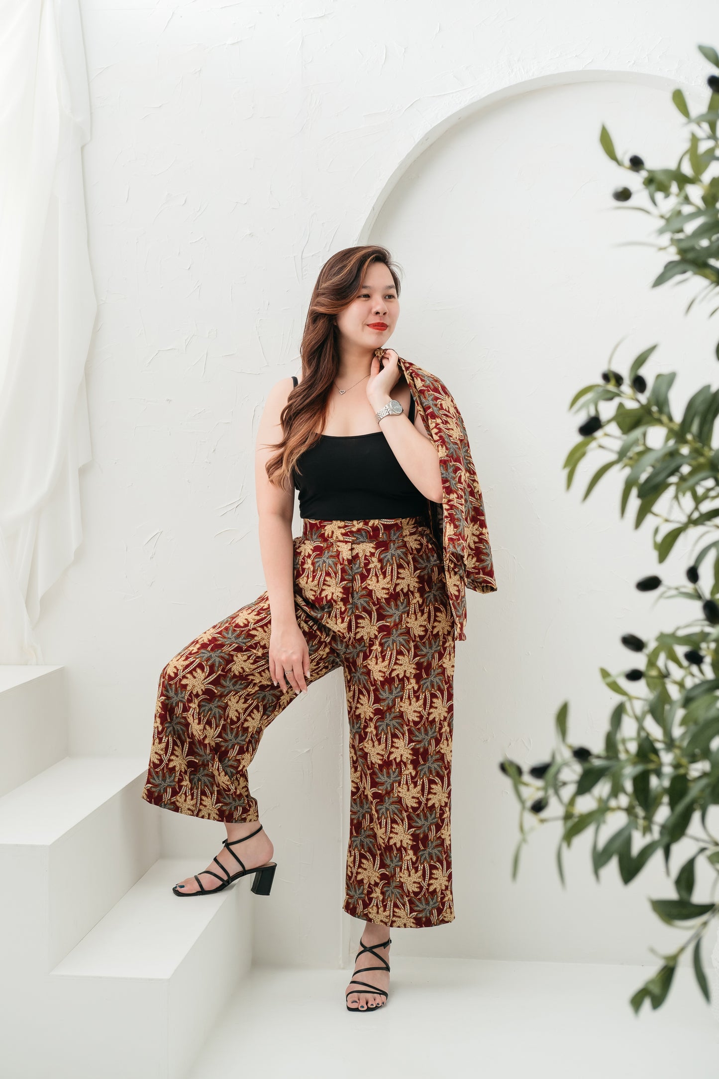 Garnet Glory Wide-Legged Pants